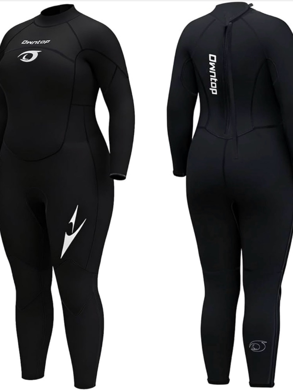 Women's Black Full-Body Neoprene Swim One-Piece Wetsuit beach surfing kayak